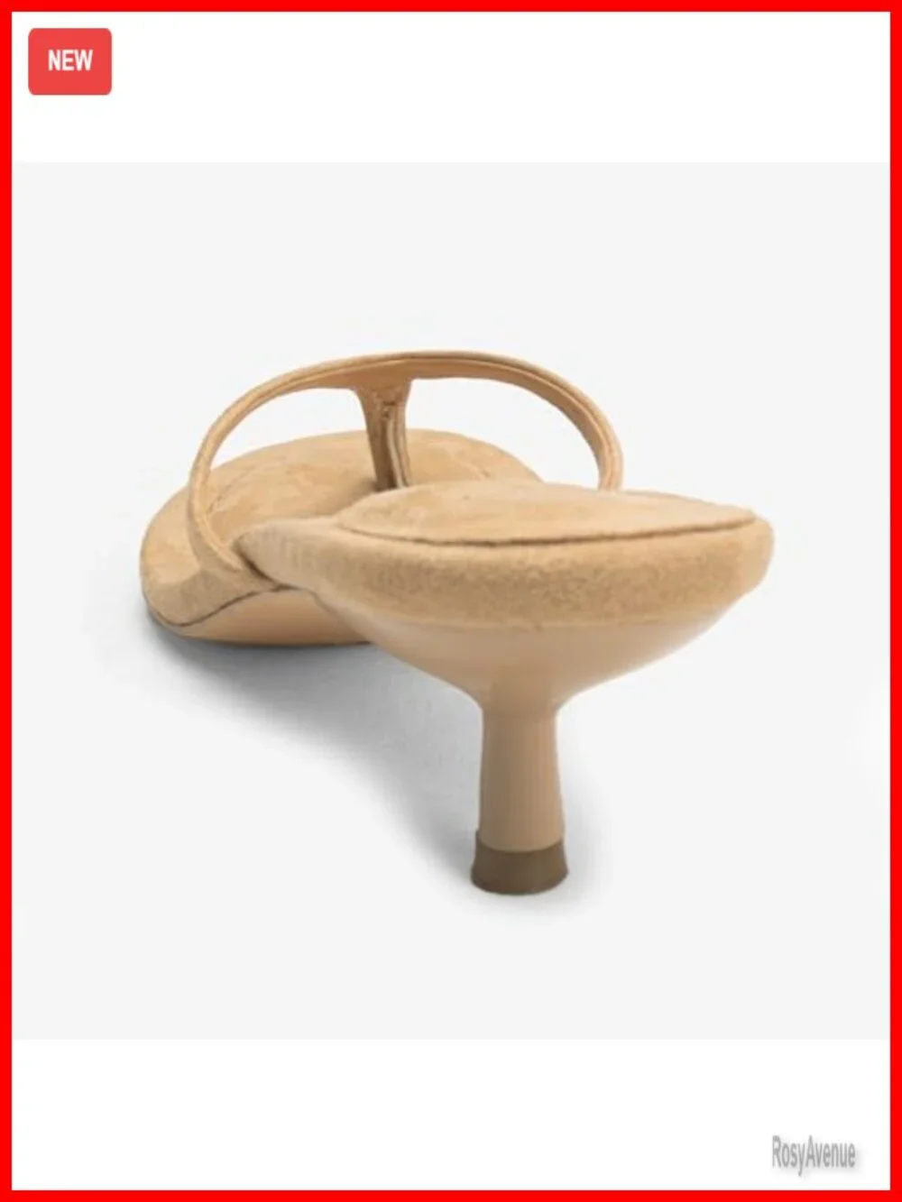 Suede Kitten Heel Flip Flop Sandals Thong Slides Summer